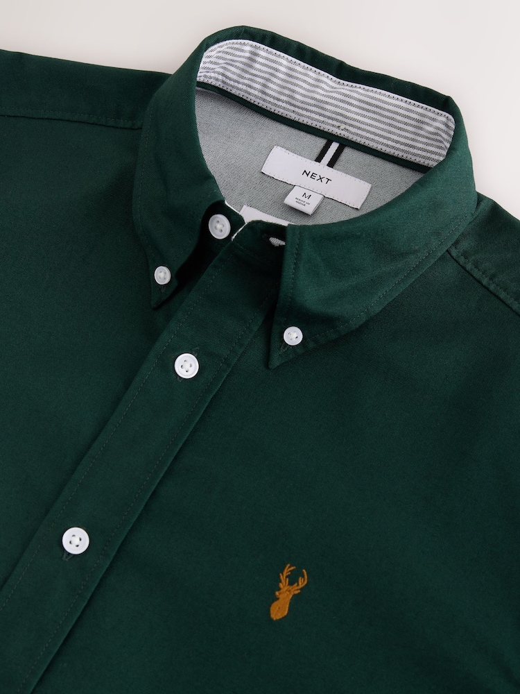 Green Slim Fit Oxford Long Sleeve Shirt - Image 12 of 12 Green Slim Fit Oxford Long Sleeve Shirt - Image 12 of 12