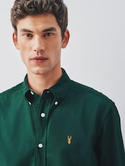Green Slim Fit Oxford Long Sleeve Shirt - Image 6 of 12