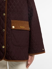 Barbour® Burgundy Red Whickham Quilted Jacket - Image 4 of 5