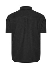 BadRhino Big & Tall Black Textured Short Sleeve Revere Shirt - Image 6 of 6
