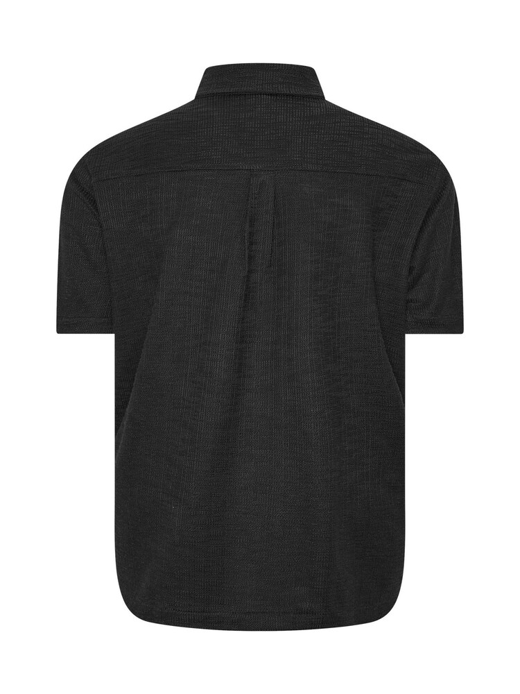 BadRhino Big & Tall Black Textured Short Sleeve Revere Shirt - Image 6 of 6 BadRhino Big & Tall Black Textured Short Sleeve Revere Shirt - Image 6 of 6