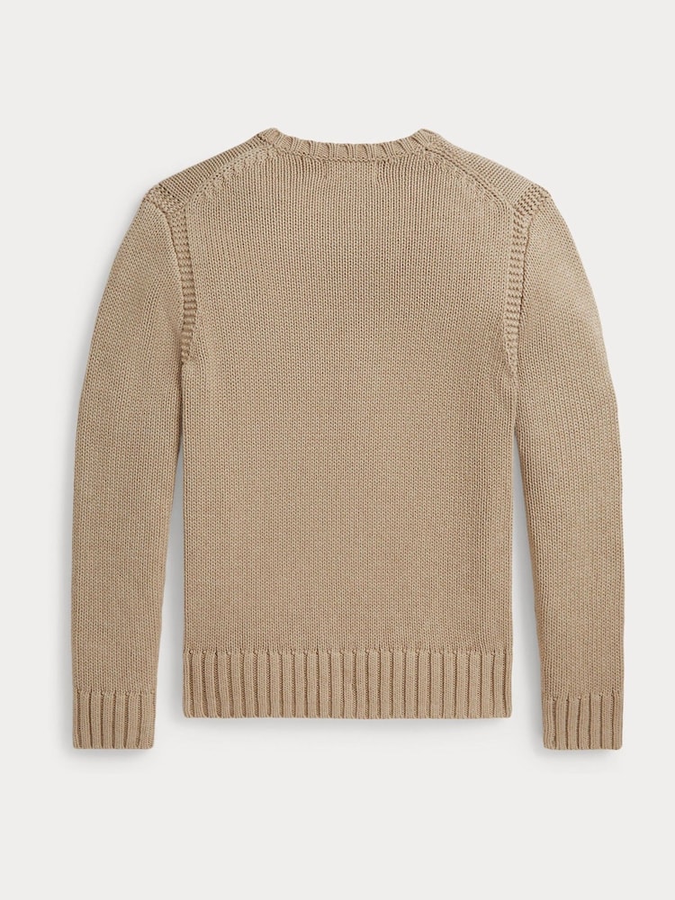 Polo Ralph Lauren Natural Flag Icon Graphic Knit Jumper - Image 2 of 2 Polo Ralph Lauren Natural Flag Icon Graphic Knit Jumper - Image 2 of 2