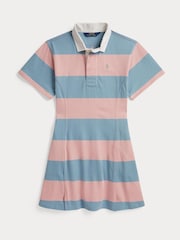Polo Ralph Lauren Pink Block Stripe Rugby Dress - Image 1 of 2