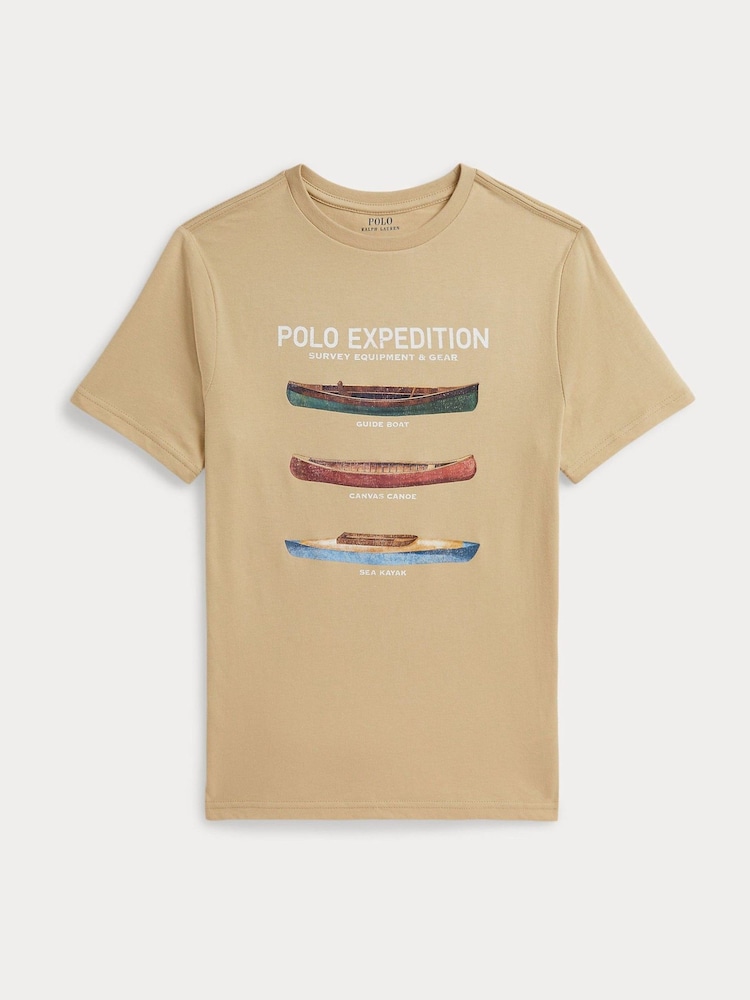 Polo Ralph Lauren Natural Canoe Boat Graphic T-Shirt - Image 1 of 2
