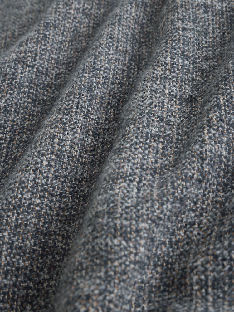 Charcoal Grey Long Sleeve Textured Plain Shirt - Image 8 of 8 Charcoal Grey Long Sleeve Textured Plain Shirt - Image 8 of 8