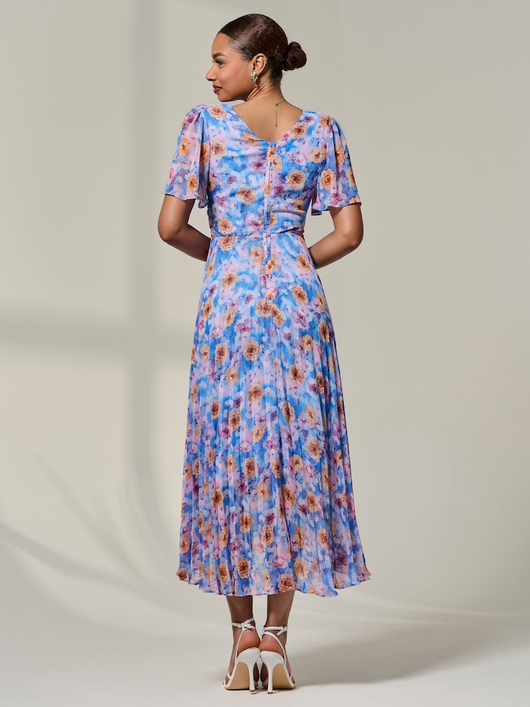 Jolie Moi プリーツ加工 花柄 マキシドレス - 画像 2 / 6