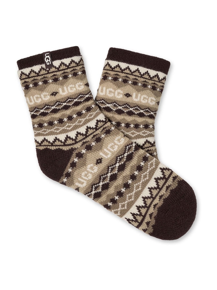 UGG Brown Cressida Cozy Quarter Socks - Image 1 of 2 UGG Brown Cressida Cozy Quarter Socks - Image 1 of 2