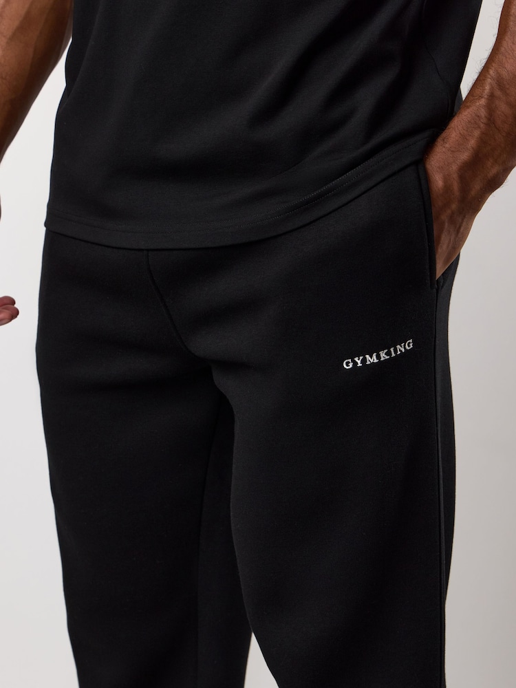 Gym King Black Fundamental Linear Straight Leg Joggers - Image 4 of 4