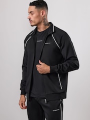 Gym King Black Core Piped Full Zip Funnel Jumper - Image 3 of 4