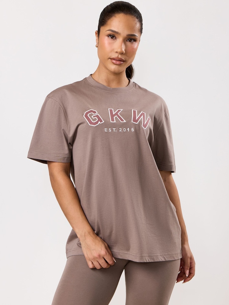 Gym King Brown Boyfriend Knitted T-Shirt - Image 2 of 3