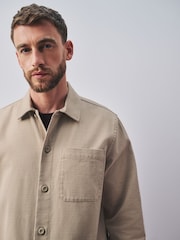 Stone Neutral Canvas Shacket - Image 4 of 10
