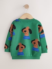 Verde - All Over Printed Crew Neck Sweat Top (3mths-7yrs) - Imagen 2 de 4