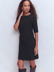 Boden Black Neckband Ottoman Shift Dress - Image 1 of 4