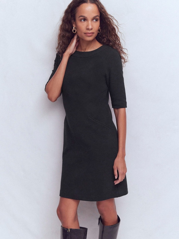 Boden Black Neckband Ottoman Shift Dress - Image 1 of 4
