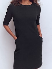 Boden Black Neckband Ottoman Shift Dress - Image 2 of 4