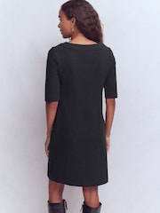 Boden Black Neckband Ottoman Shift Dress - Image 3 of 4