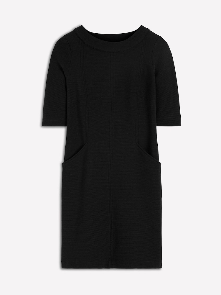 Boden Black Neckband Ottoman Shift Dress - Image 4 of 4