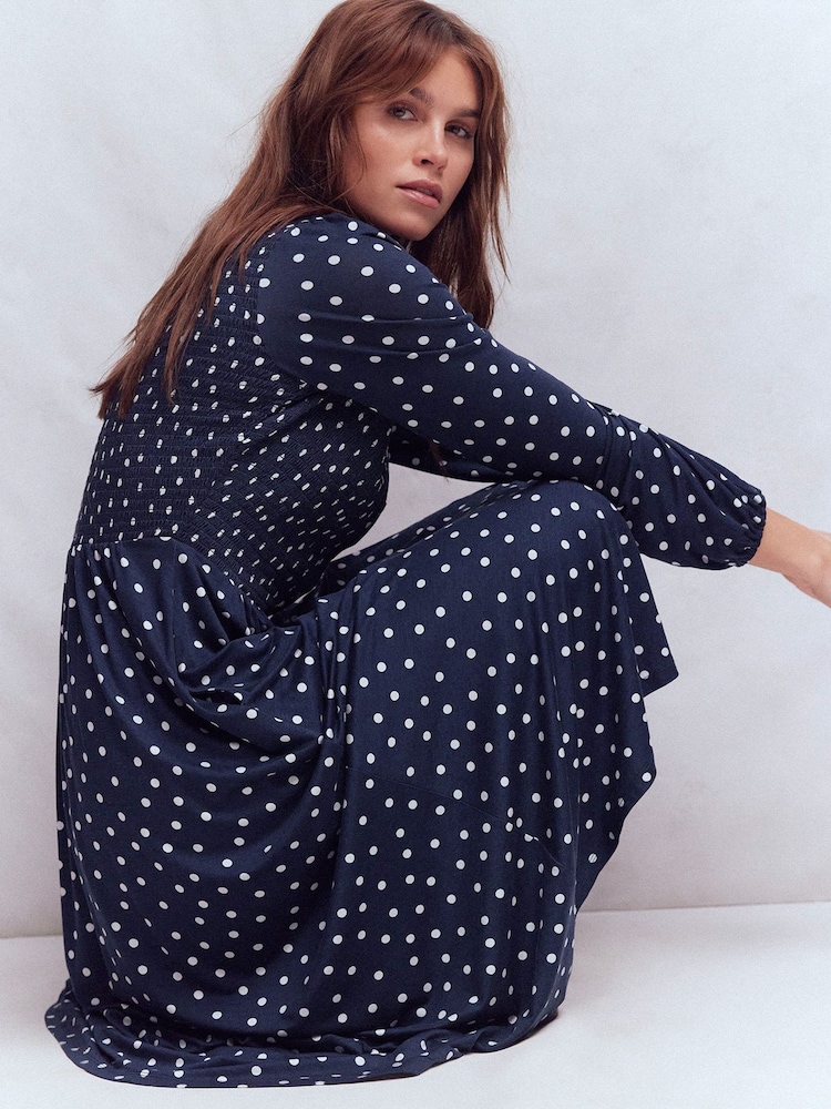 boden smocked jersey shirt dress Smocked Jersey Midi Dress-Multi, Flourishing Meadow