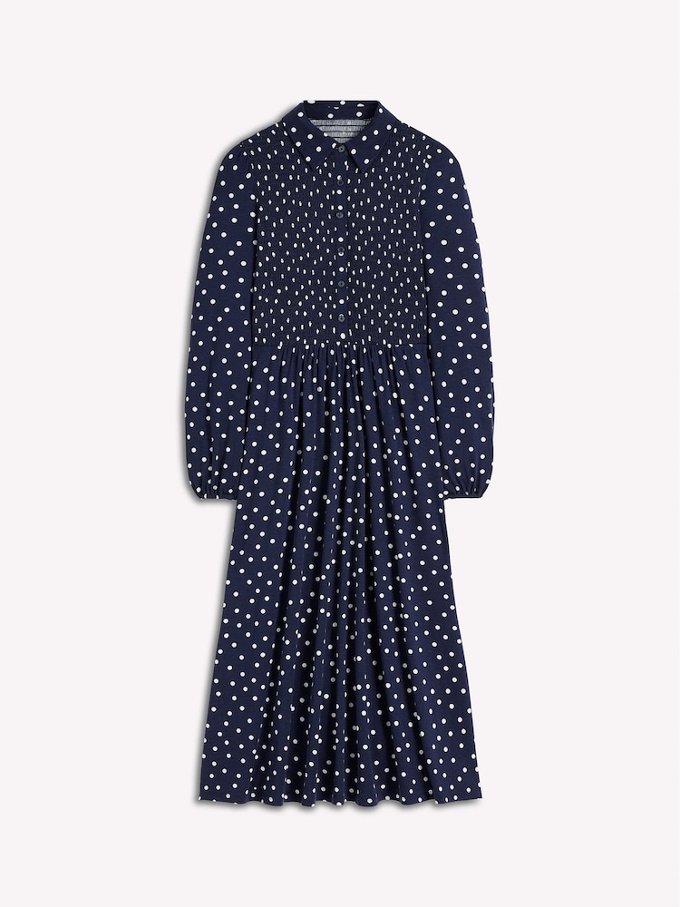 Boden Smocked Jersey Skjortekjole - Bilde 6 av 6 Boden Smocked Jersey Skjortekjole - Bilde 6 av 6