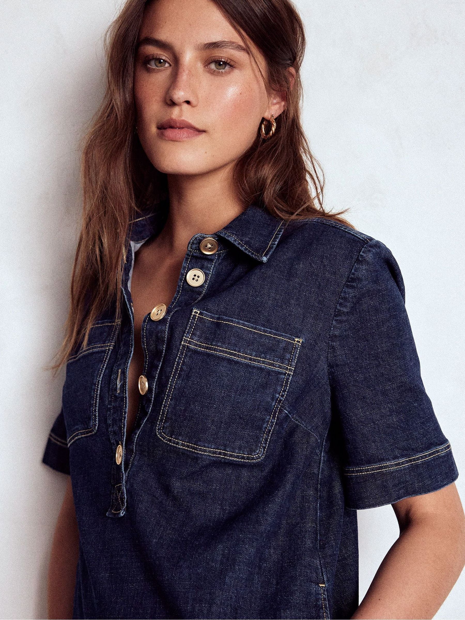Buy Boden Blue Zia Denim Pocket Shift Dress from Next USA
