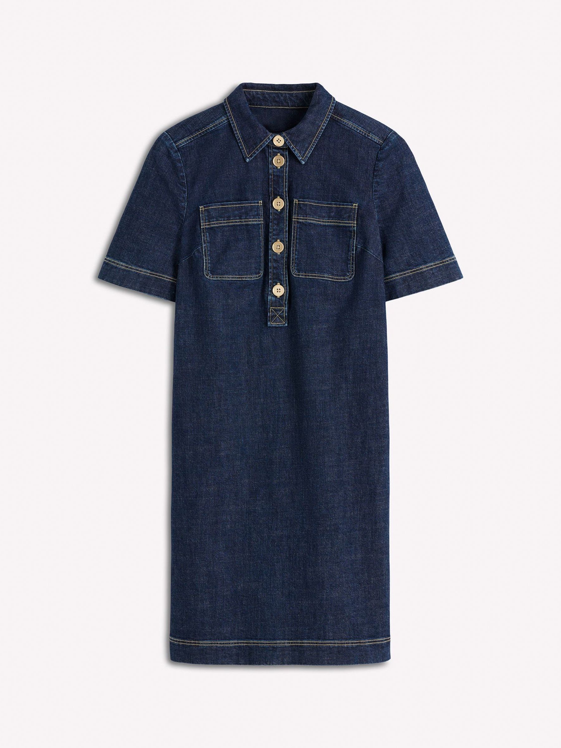 freya denim dress boden Boden Freya Denim Dress Indigo Blue Size 6R NWT Fitted Stretch