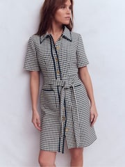 Boden Blue Loren Trim Short Dress - Image 1 of 5