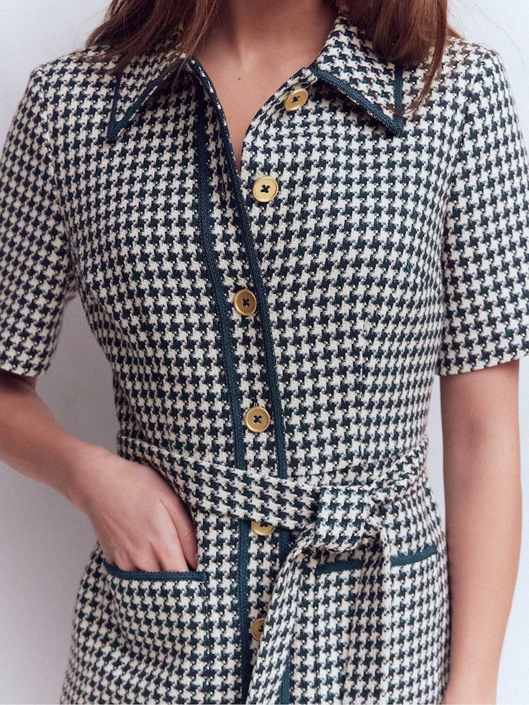 Boden Blue Loren Trim Short Dress - Image 2 of 5 Boden Blue Loren Trim Short Dress - Image 2 of 5