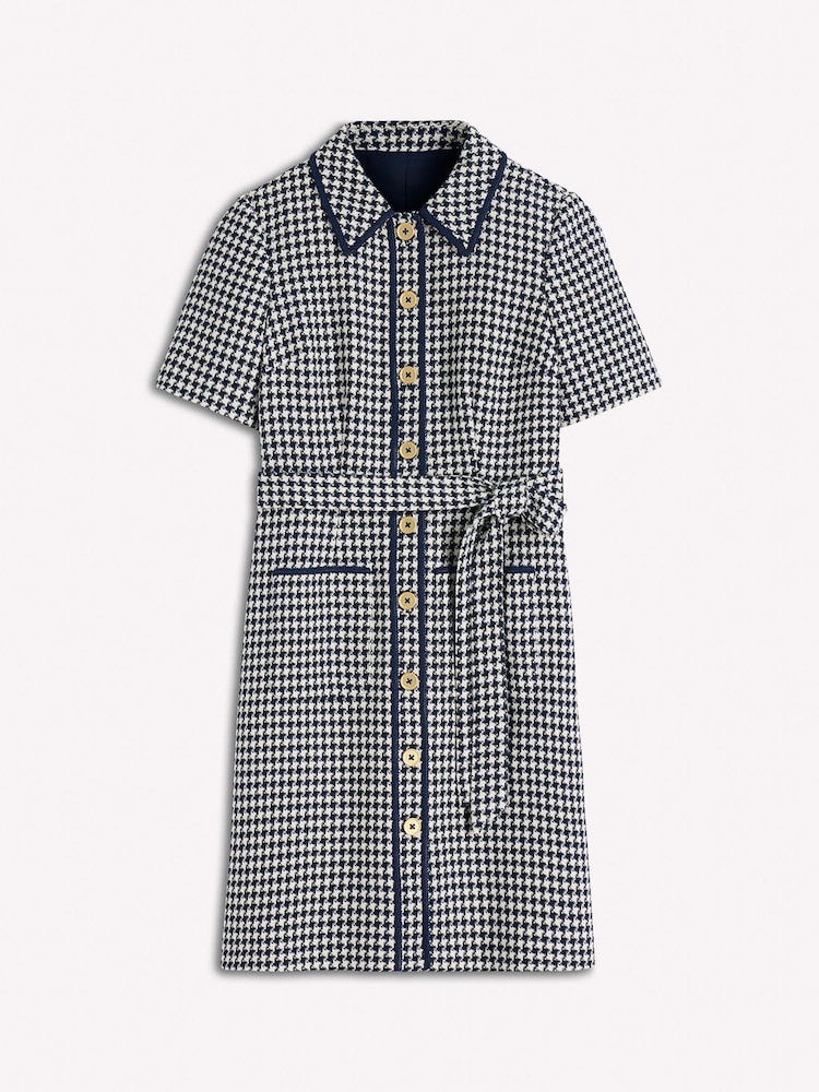 Boden Blue Loren Trim Short Dress - Image 5 of 5 Boden Blue Loren Trim Short Dress - Image 5 of 5