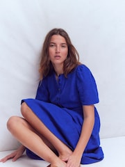 Boden Blue Ivy Linen Midi Dress - Image 1 of 5