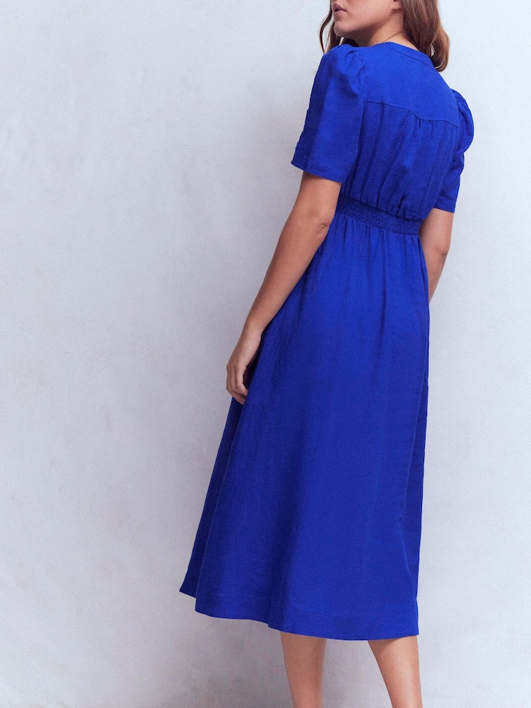 Buy Boden Blue Ivy Linen Midi Dress from Next USA