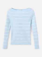 Mango Blue Long Sleeve Stripe Ribbed Jumper - Image 2 of 3