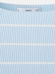 Mango Blue Long Sleeve Stripe Ribbed Jumper - Image 3 of 3