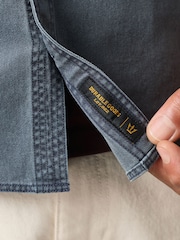 Blue Garment Dye Washed Long Sleeve Overshirt - Image 7 of 10