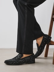 Black Jewel Trim Loafers - Image 1 of 8