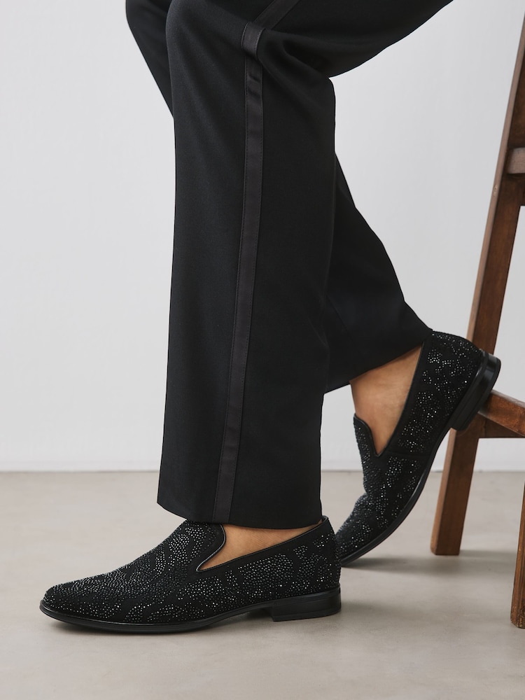 Black Jewel Trim Loafers - Image 1 of 8 Black Jewel Trim Loafers - Image 1 of 8
