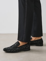 Black Jewel Trim Loafers - Image 3 of 8