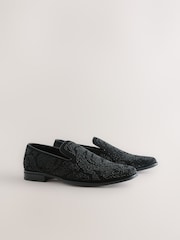Black Jewel Trim Loafers - Image 4 of 8
