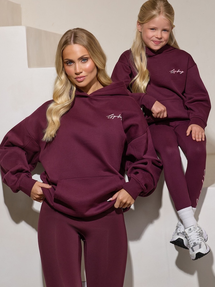 Gym King Purple Script Fleece Hoodie - Image 2 of 2