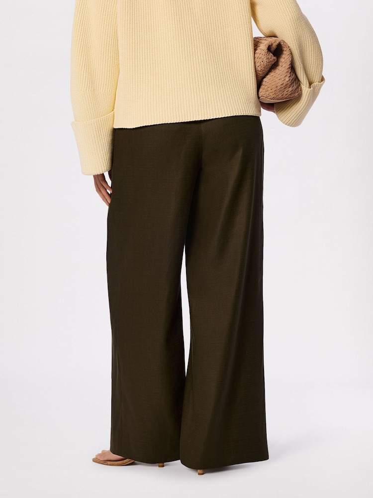 Whistles Green Wide Leg Hopsack Trousers - Image 2 of 5