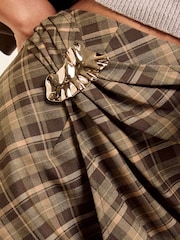 Friends Like These Checked Wrapover Trim Detail Midi Skirt - Immagine 5 di 6