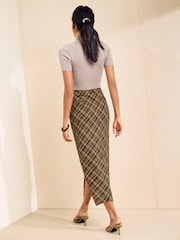 Friends Like These Checked Wrapover Trim Detail Midi Skirt - Immagine 6 di 6