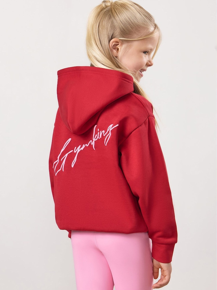 Gym King Red Script Fleece Hoodie - Image 2 of 6 Gym King Red Script Fleece Hoodie - Image 2 of 6