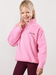 Gym King Pink Script 1/4 Zip Funnel Jumper - Image 1 of 5