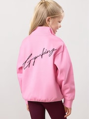 Gym King Pink Script 1/4 Zip Funnel Jumper - Image 2 of 5