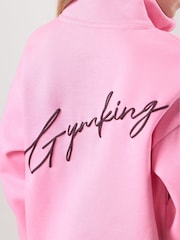 Gym King Pink Script 1/4 Zip Funnel Jumper - Image 4 of 5