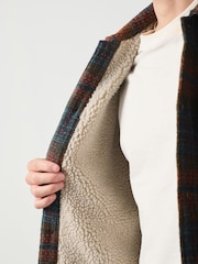 Rust Brown Borg Lined Check Shacket - Image 5 of 5