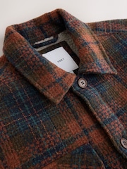 Rust Brown Borg Lined Check Shacket - Image 8 of 9
