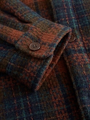 Rust Brown Borg Lined Check Shacket - Image 9 of 9