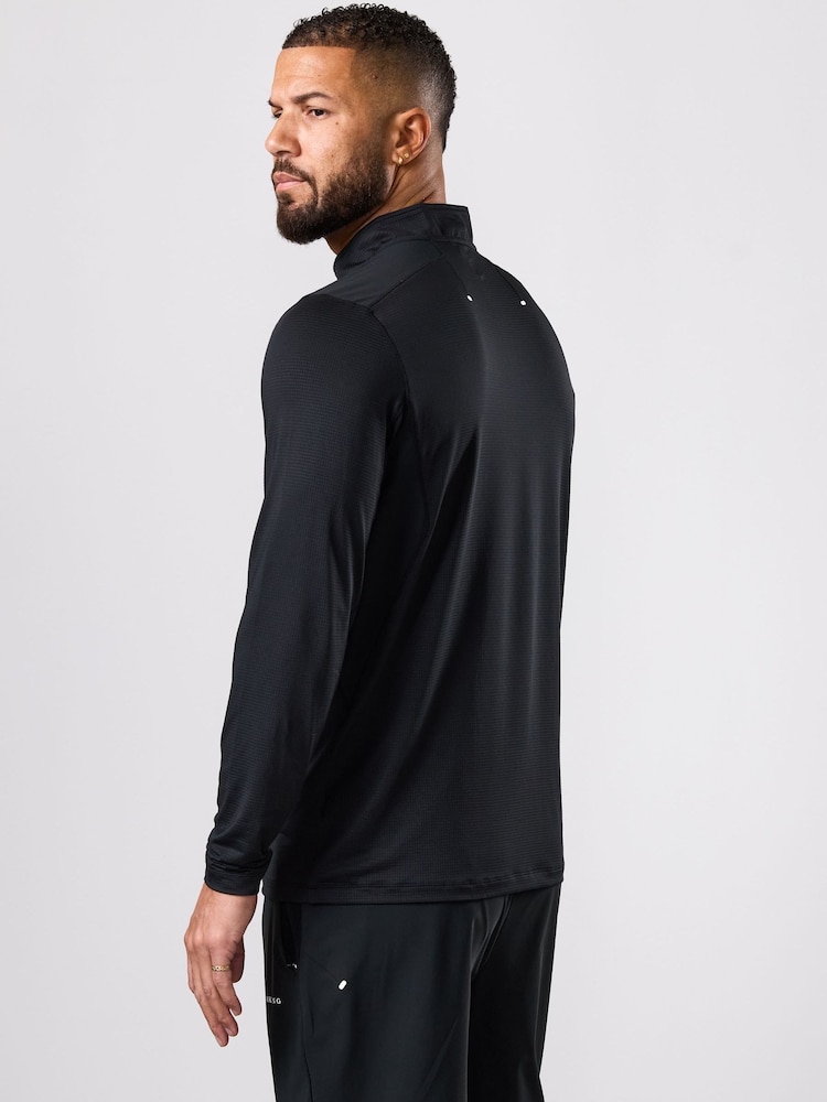 Schwarz - Gym King Energise Quarter Zip Funnel Pullover - Bild 2 von 3