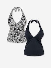 Simply Be Black Value Tankini Tops 2 Pack - Image 1 of 4